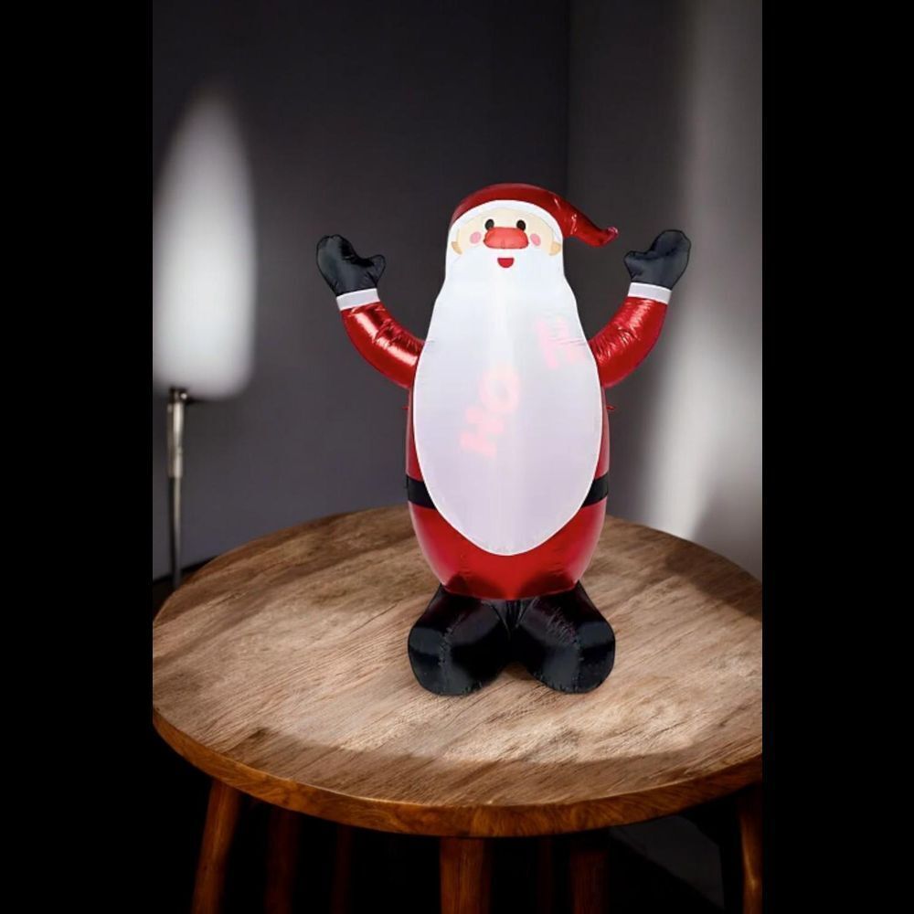 Kringle Express 6ft Inflatable Santa with Light Up Phrases Red/White